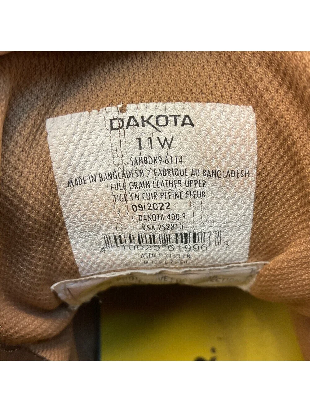 Dakota Men's 6'' Quad Comfort Steel Toe Comp. Plate Work Boots 6114 Brown 11W